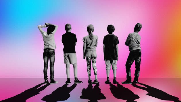Teaching children to be LGBTQ+ allies can be done in simple but powerful ways, every single day. (Photo: Illustration: Damon Dahlen/HuffPost; Photos: Getty)