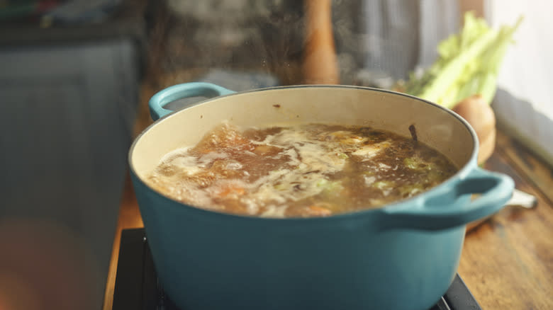 soup boiling on stove