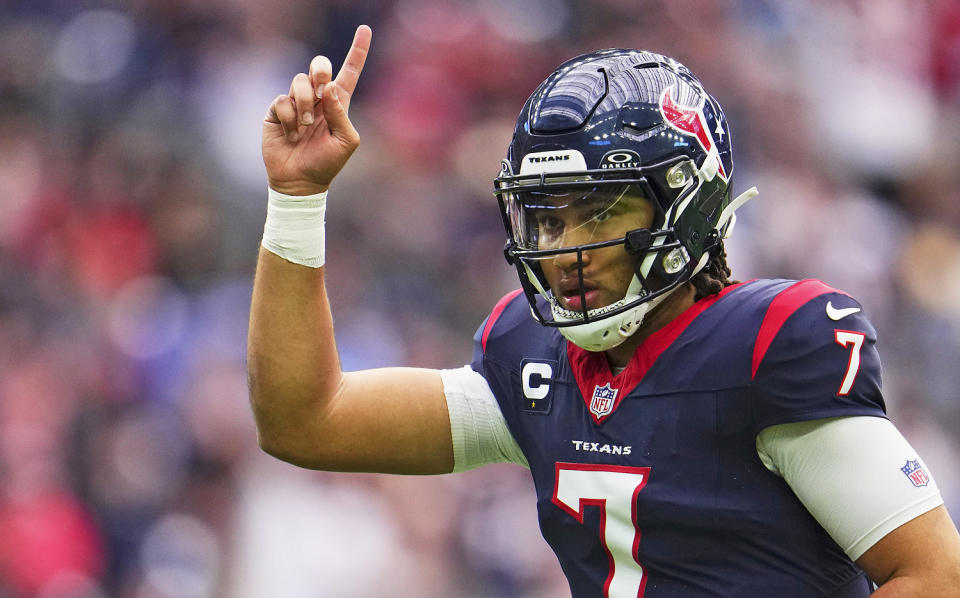 C.J. Stroud of the Houston Texans against the Tennessee Titans on Dec. 31. (Cooper Neill / Getty Images)