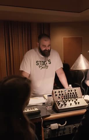 <p>A Philly Special Christmas/YouTube</p> Jason Kelce records Christmas duet with Travis Kelce