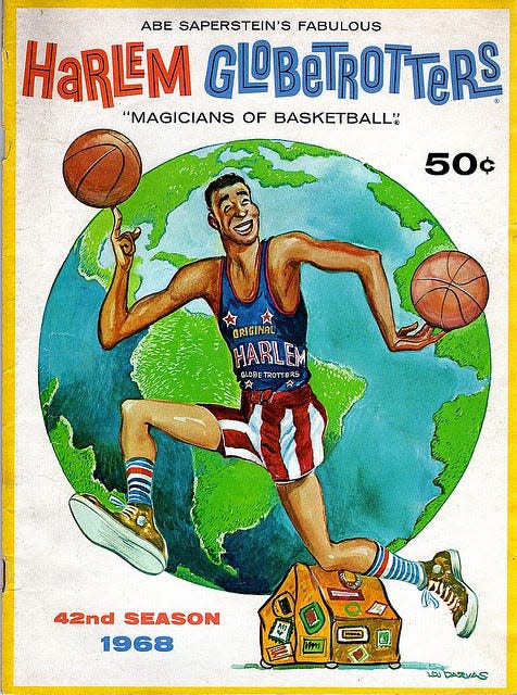 The Harlem Globetrotters played at Akron's Firestone High School in 1968. This is a program from that season.