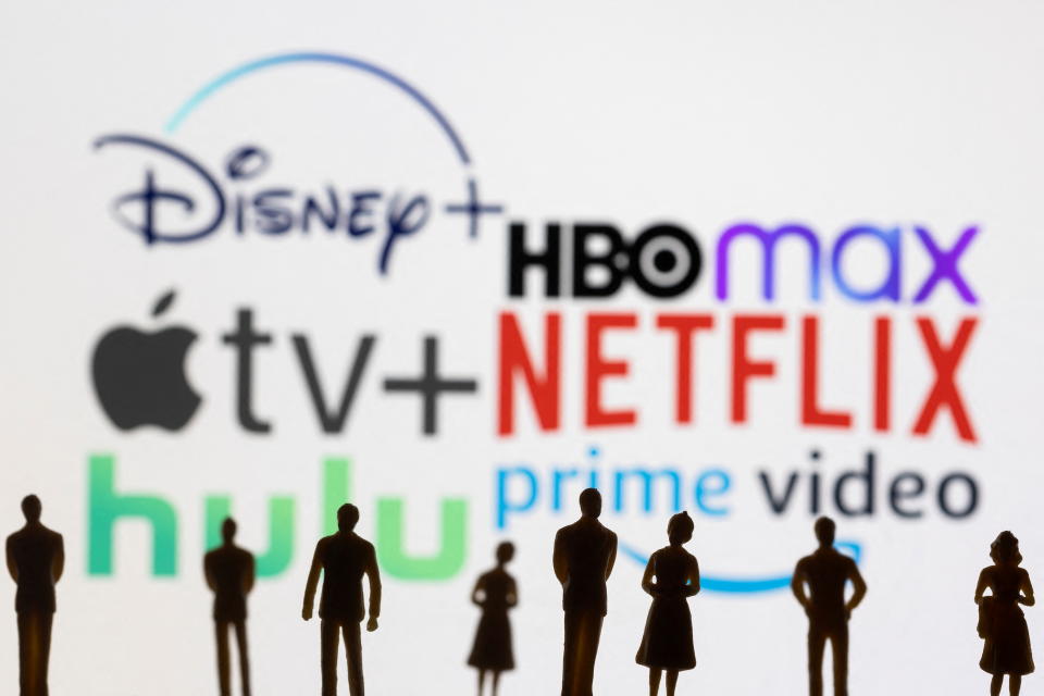 Los servicios de streaming se inventan un nuevo (y molesto) tipo de anuncio. En la imagen, los logos de Disney +, HBO Max, Apple TV, Netflix, Hulu y Prime. Foto: REUTERS/Dado Ruvic/Illustration