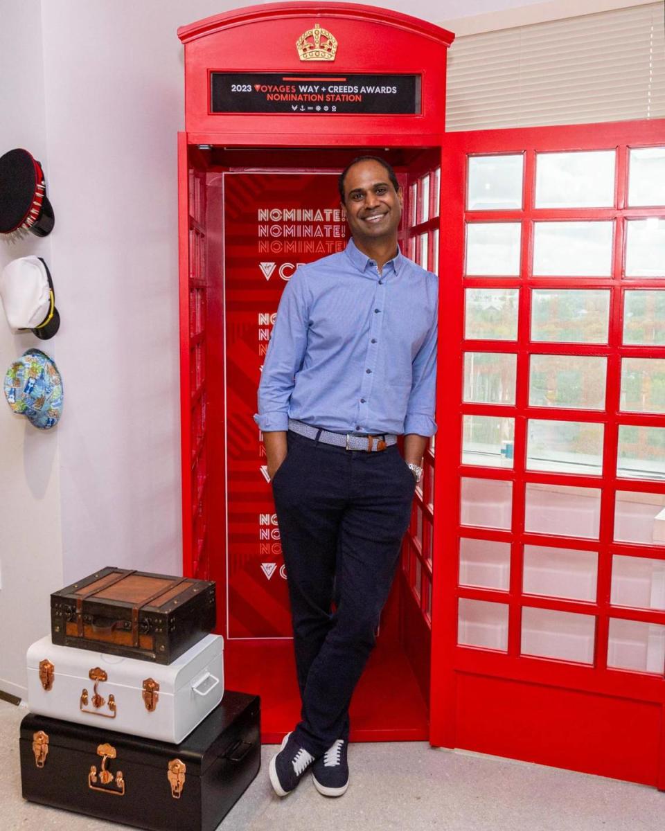 Virgin Voyages new CEO Nirmal Saverimuttu poses at company headquarters in Plantation, where 500 people now work.