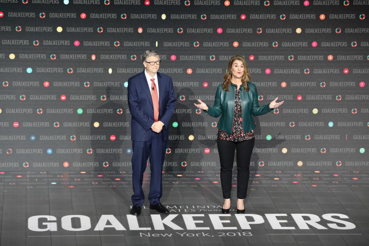 <p>File Image: Bill Gates and his wife Melinda Gates introduce the Goalkeepers event at Lincoln Center on 26 September  2018, in New York</p> (Getty Images)