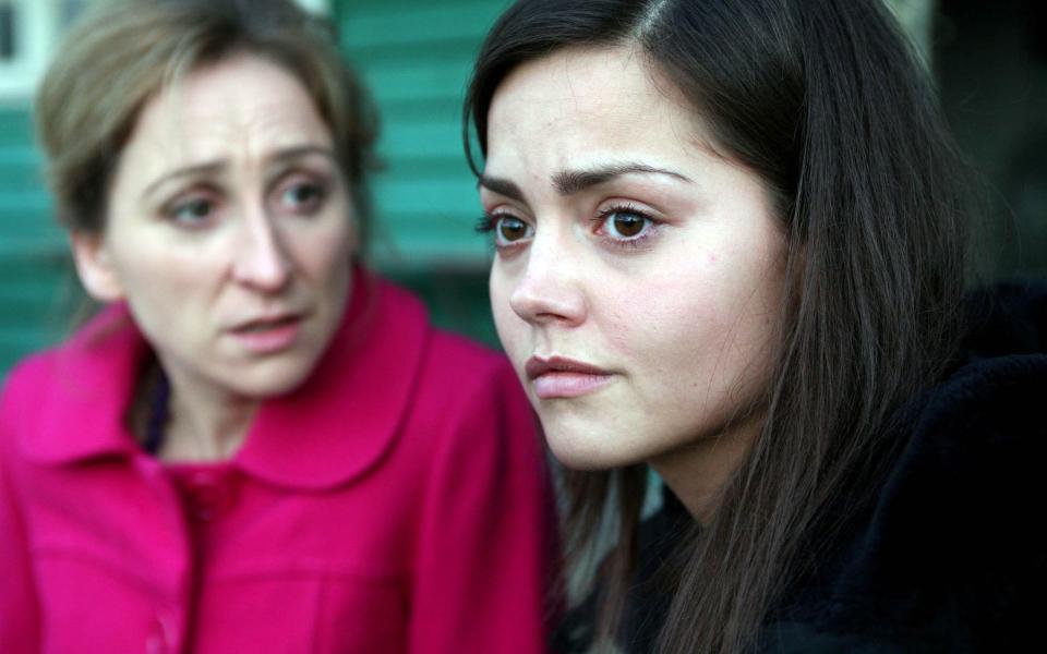 Jenna Coleman plays Jasmine Thomas in Emmerdale alongside Charlotte Bellamy's Laurel Thomas in 2009