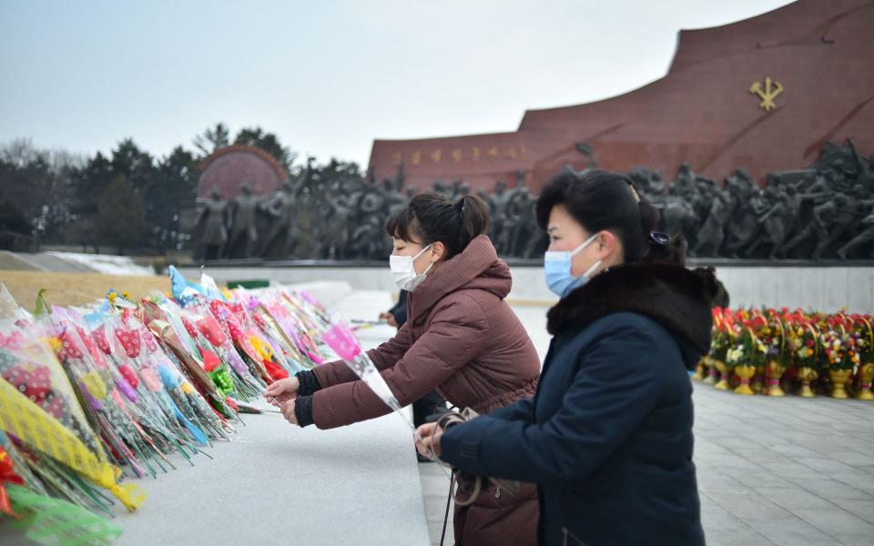 The Korean peninsula is currently in the grip of what weather forecasters have described as a Siberian cold snap - AFP