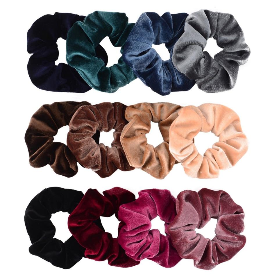 <p>We love these <span>Whaline Velvet Hair Scrunchies </span> ($9, set of 12) for a quick and easy ponytail that won't damage your hair. The soft velvet won't slip out either.</p>