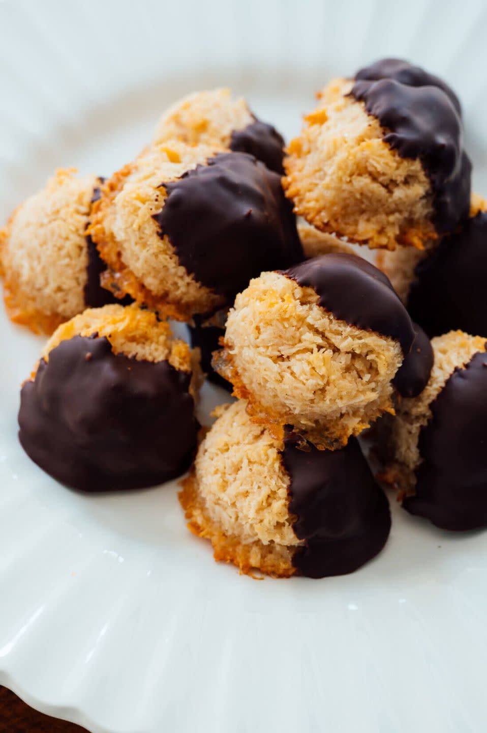 coconut macaroons chocolate dipped