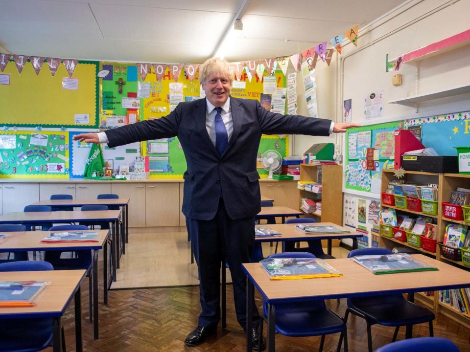 Boris Johnson visits St Joseph's Catholic School in Upminster, 10 August 2020: REUTERS