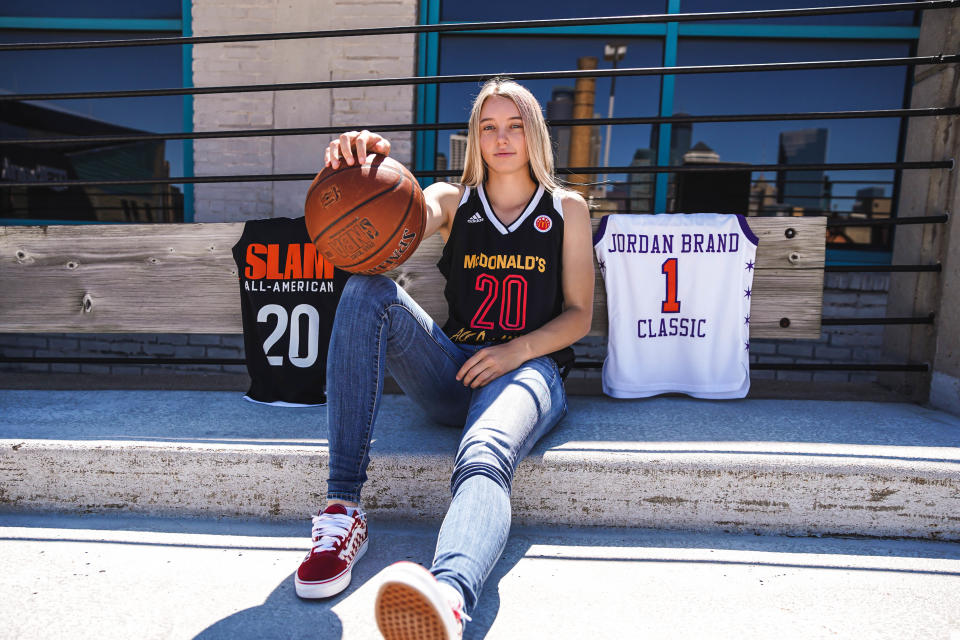 Paige Bueckers is the No. 1 recruit in the 2020 class and headed to Connecticut for her college career. She was named a McDonald's All American, SLAM All-American and invited to play in the Jordan Brand classic during her senior year.  - Photo by Bri Lewerke