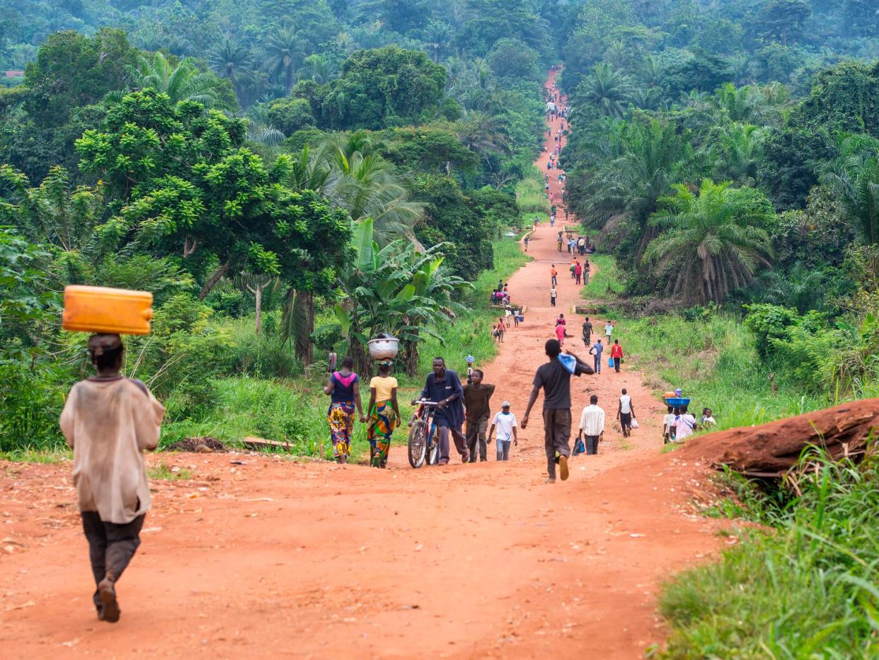 An unpaved road in the Democratic Republic of the Congo - one of the countries where biodiversity is threatened: Getty