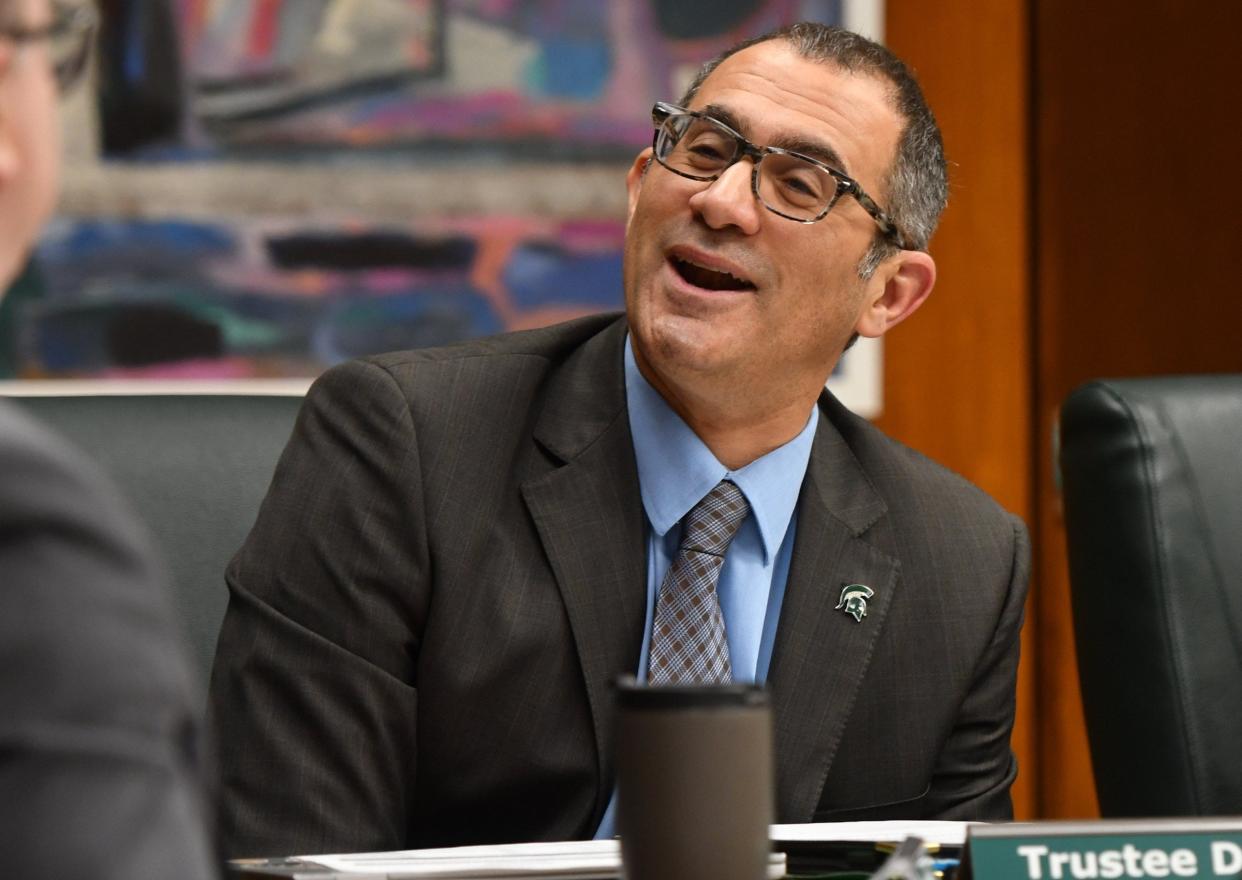 Michigan State University Trustee Dennis Denno at an October 2023 meeting of the MSU Board of Trustees at the Hannah Administration Building in East Lansing.