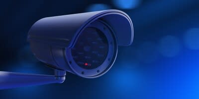 CCTV Camera Security System Business Technology Safety Concept. 3d render illustration.