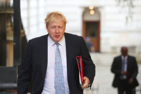 Britain's Foreign Secretary Boris Johnson arrives in Downing Street, in London, May 8, 2018. REUTERS/Hannah McKay