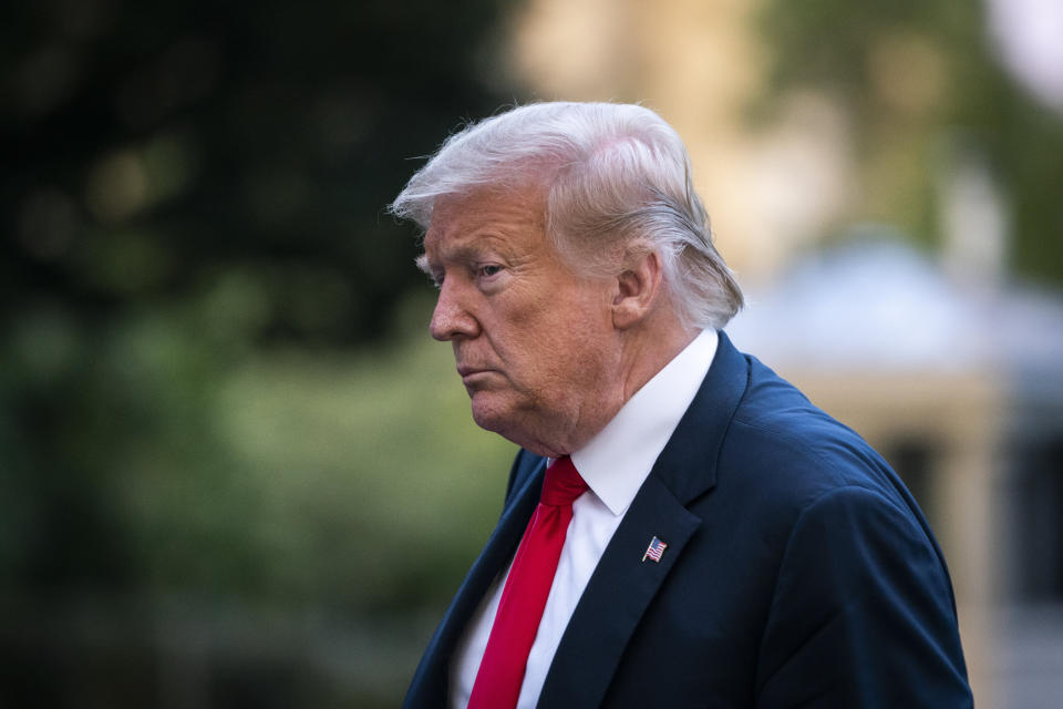 Donald Trump at the White House on June 25. The president has suggested that Americans wear masks to express their political opposition to him. (Photo: Drew Angerer via Getty Images)