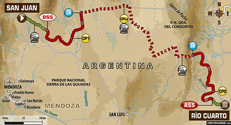 2017 Dakar Stage 11 Map