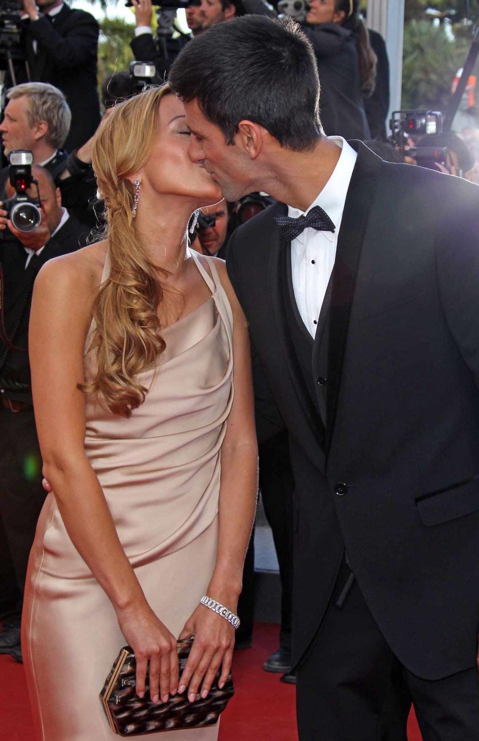 Jelena Ristic and Novak Djokovic attend "The Beaver" Premiere during the 64th Cannes Film Festival at Palais des Festivals on May 17, 2011 in Cannes, France