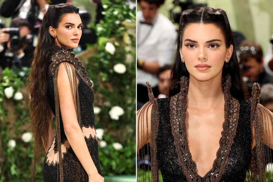 <p>Jamie McCarthy/Getty; Dia Dipasupil/Getty</p> Kendall Jenner at the 2024 Met Gala