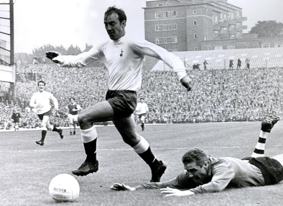 Jimmy Greaves in action for Tottenham in the 1967-68 season.