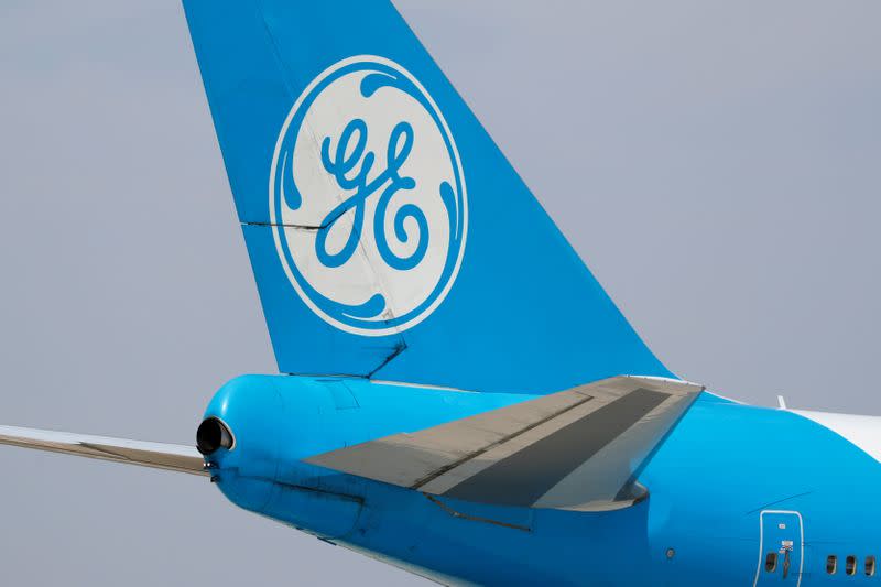 A General Electric aircraft used for testing jet engines is shown at Victorville Airport in Victorville, California