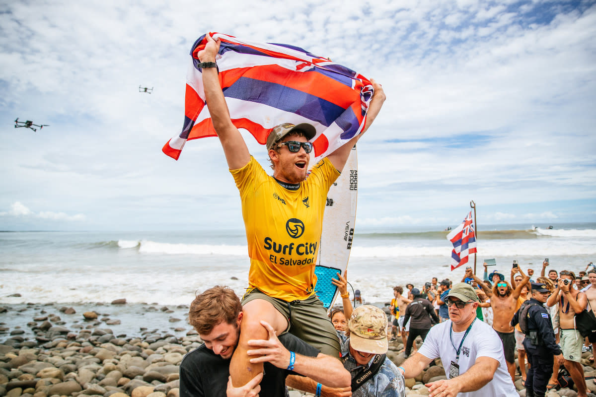 John Florence, post-win at the 2024 El Salvador Pro<p>Aaron Hughes/WSL</p>