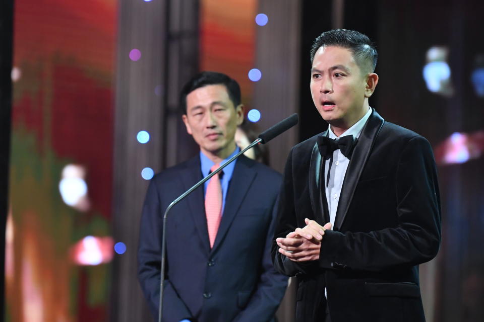 Chew Chor Meng picked up Special Achievement Award. (PHOTO: Mediacorp)