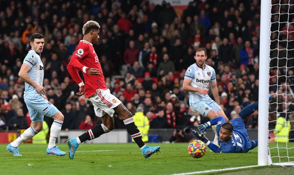 Marcus Rashford was the hero at Old Trafford.  (Getty Images)