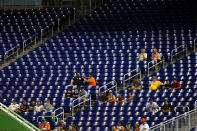 Empty seats as the Miami Marlins play against the San Francisco Giants at Marlins Park on August 18, 2013 in Miami, Florida. (Photo by Marc Serota/Getty Images)
