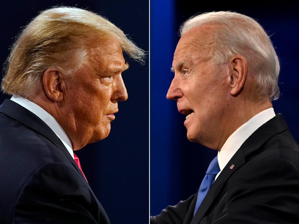 On Tuesday, America will elect its new president, while Joe Biden has been touted to win, Donald Trump could pull another surprise victory out the bag. Photos: Morry Gash and Jim WAatson / AFP via Getty Images