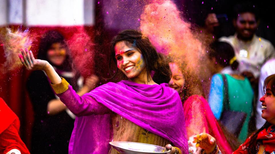 Culture, in relation to socio-economic context, can influence the way people perceive and express emotions. <a href="https://pixabay.com/photos/holi-girl-indian-india-dance-fun-2416686/" rel="nofollow noopener" target="_blank" data-ylk="slk:Murtaza_ali / Pixabay;elm:context_link;itc:0;sec:content-canvas" class="link ">Murtaza_ali / Pixabay</a>