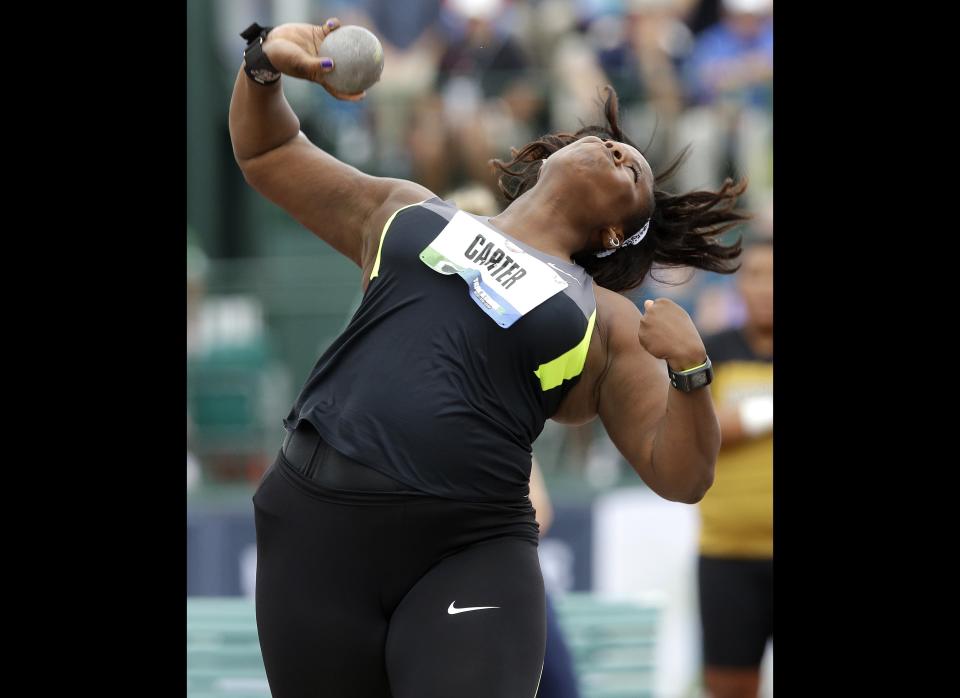 <strong>Name:</strong><a href="http://www.usatf.org/Athlete-Bios/Michelle-Carter.aspx" target="_hplink"> Michelle Carter</a>  <strong>Age:</strong> 27  <strong>Birthplace</strong>: San Jose, CA  <strong>Event:</strong> Track & FIeld  <strong><a href="http://news.daylife.com/topic/Michelle_Carter?__site=daylife" target="_hplink"><strong>Quotable Quote</strong>:</a></strong> "It was pretty rough today ... The goal was to make the team and now we can focus on getting ready for London."  <strong>Fun Fact: </strong> Her father played for the San Francisco 49ers