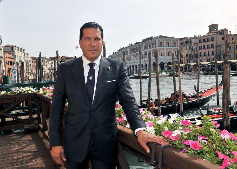 Joe Tacopina poses for photographers in Venice, Italy, Friday, Oct. 9, 2015. New York lawyer Joe Tacopina leads a group of investors who have purchased Venice's fourth-division soccer club. Tacopina and fellow American investors John Goldman and John Tapinis announced the purchase of Venezia FC in the lagoon city Friday. (AP Photo/Luigi Costantini)
