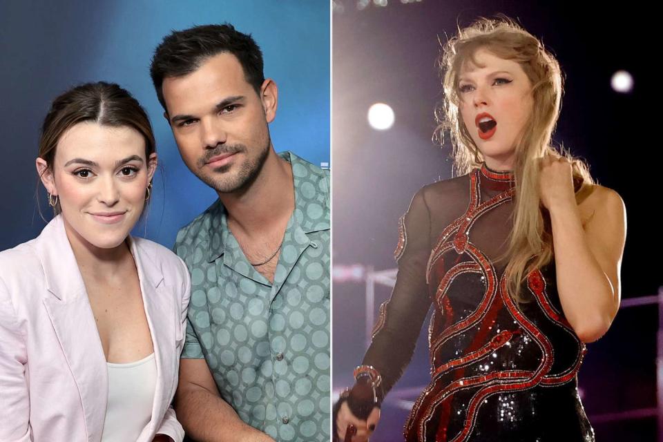 <p>Jamie McCarthy/Getty Images, Kevin Winter/TAS23/Getty </p> Tay Dome Lautner, Taylor Lautner, and Taylor Swift