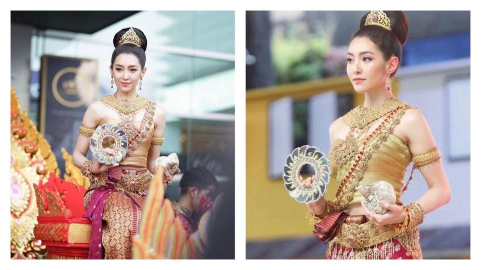 瑞妮坎彭（Ranee Campen）因飾演泰國夯劇「天生一對」的貝拉一角而聞名泰國，並且曾連續2年擔任「宋干小姐」，穿著傳統服飾和民眾一起打水戰。（圖／翻攝自Instagram）