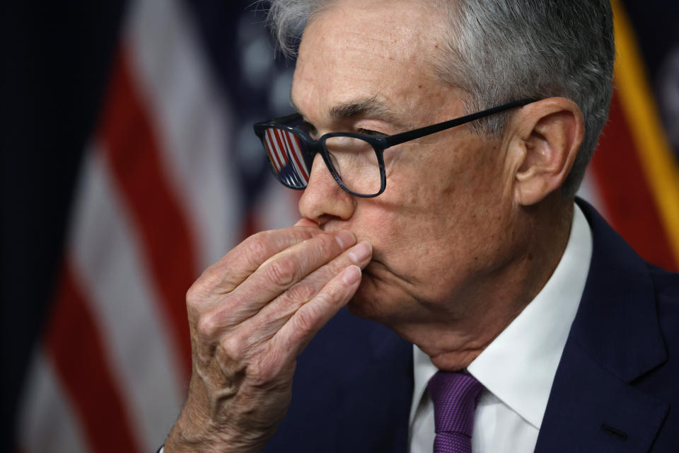 ftse WASHINGTON, DC - MAY 01: Federal Reserve Bank Chair Jerome Powell announces that interest rates will remain unchanged during a news conference at the bank's William McChesney Martin building on May 01, 2024 in Washington, DC. Following the regular two-day Federal Open Markets Committee meeting, Powell said the U.S. economy continues to show momentum and inflation has remained high in recent months, informing the Fed's decision to keep their current 5.33 percent rate setting.  (Photo by Chip Somodevilla/Getty Images)