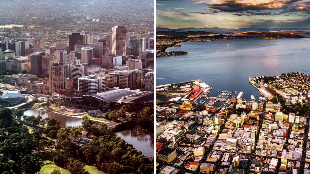 Left: Adelaide; right: Hobart. (Source: Getty)