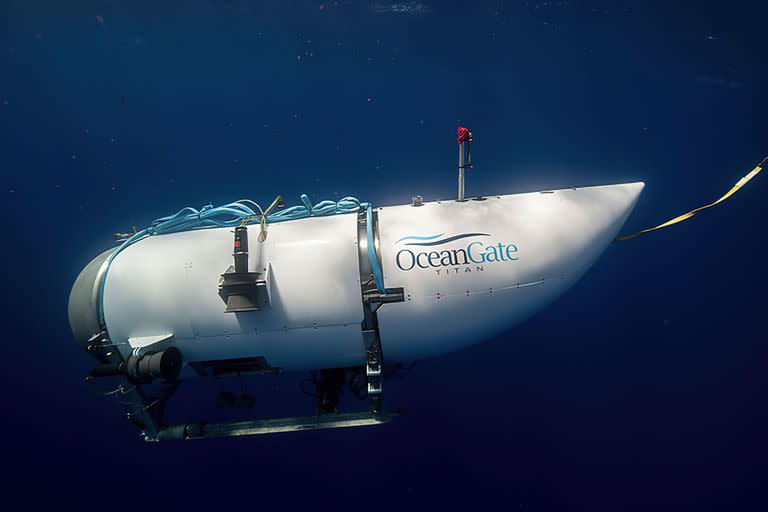 Una foto sin fecha proporcionada por el Archivo Fotográfico Americano de la embarcación sumergible llamada Titan de OceanGate Expeditions, utilizada para visitar el sitio del naufragio del Titanic. Los equipos de rescate continúan la búsqueda de la embarcación turística sumergible que desapareció durante un viaje al naufragio del Titanic, con el multimillonario británico Hamish Harding entre las cinco personas a bordo. Créditos: @American Photo Archive/Alamy