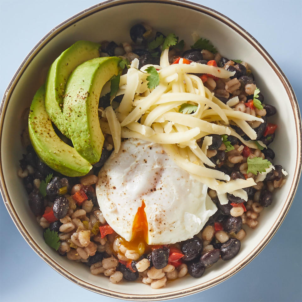 Breakfast Beans with Microwave-Poached Egg