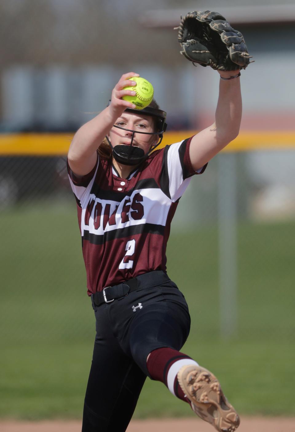 Winneconne's Macey Clark pitches against New London during a nonconference softball game Monday in Winneconne. Clark set the state record for strikeouts in a game with 28.