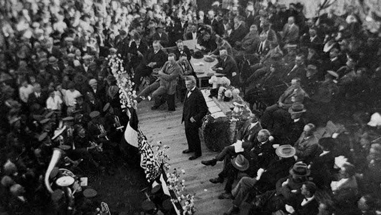 A ceremony marking the first cornerstone being placed at Texas Tech.