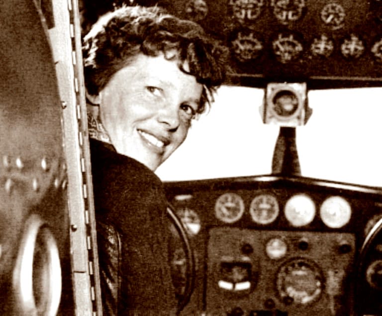Amelia Earhart won fame in 1932 as the first woman to fly solo across the Atlantic