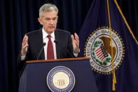 Federal Reserve Board Chairman Jerome Powell speaks during his news conference after a Federal Open Market Committee meeting in Washington, U.S., December 19, 2018. REUTERS/Yuri Gripas