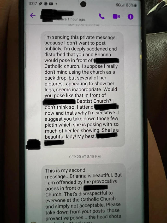 Screenshot of Facebook messages sent to Brianna&#39;s father