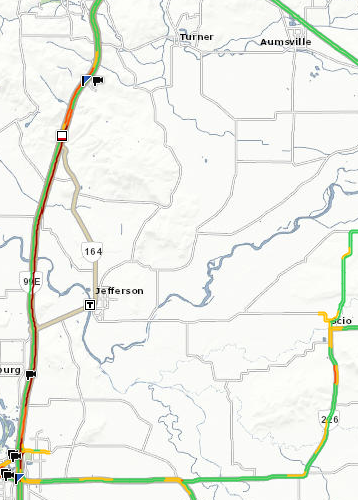 Traffic is moving slow on Interstate 5 north near Salem on Friday afternoon.