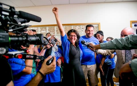 Rashida Tlaib called Donald Trump 'a direct and serious threat to our country' - Credit: Anthony Lanzilote/The New York Times