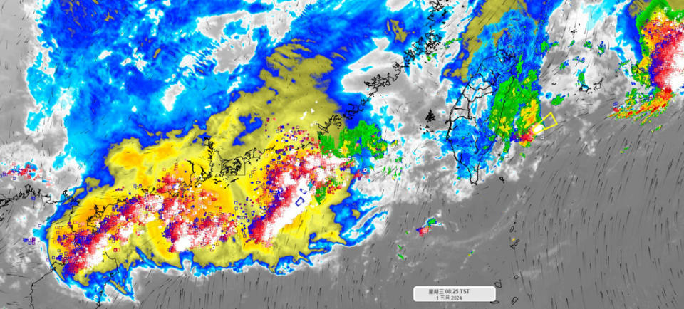 今天鋒面正南下通過台灣。（翻攝自彭啟明臉書）