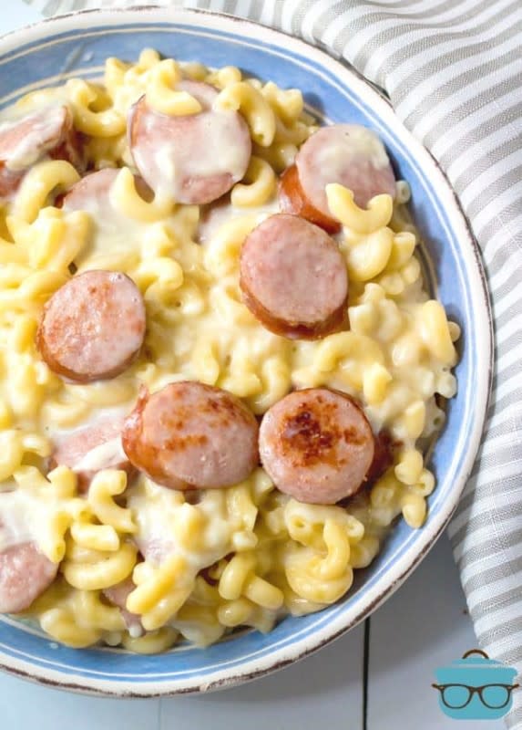 <p>The Country Cook</p><p>A weeknight supper made in just minutes.</p><p><strong>Get the recipe: <a href="https://www.thecountrycook.net/instant-pot-sausage-macaroni-and-cheese/" rel="nofollow noopener" target="_blank" data-ylk="slk:Instant Pot Sausage Mac and Cheese;elm:context_link;itc:0;sec:content-canvas" class="link ">Instant Pot Sausage Mac and Cheese</a></strong></p>