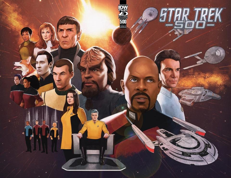 Star Trek #500 cover B, from artist Jak Bartok, from IDW Comics. 