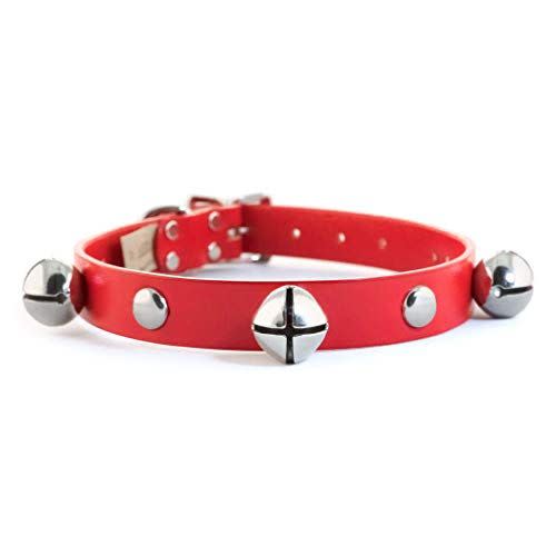 Jingle Bell Studded Leather Collar