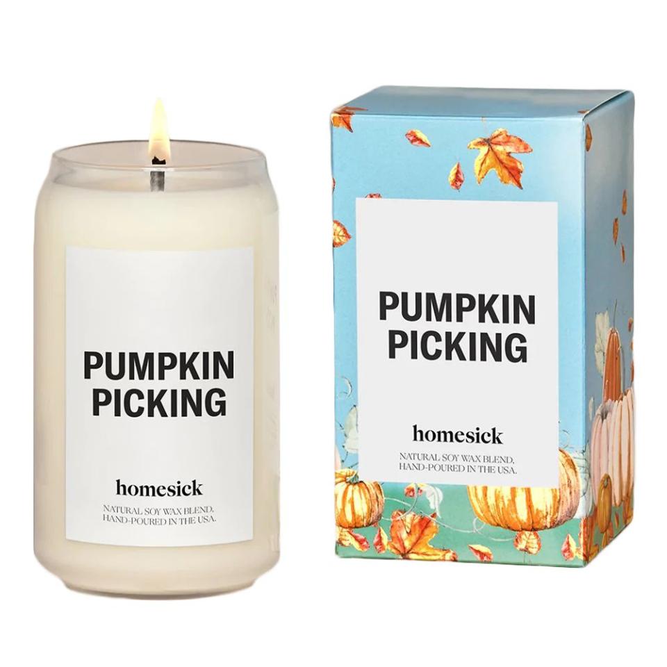 <p><a href="https://go.redirectingat.com?id=74968X1596630&url=https%3A%2F%2Fhomesick.com%2Fproducts%2Fpumpkin-picking-candle%3Fgclid%3DCjwKCAjw-ZCKBhBkEiwAM4qfF-_eZFFZtg2PIWxPtIt1exnFz-ZZawfjmHUjpNXQfcR59yMbVPgHlhoCiVMQAvD_BwE&sref=https%3A%2F%2Fwww.bestproducts.com%2Fhome%2Fg37377249%2Fbest-pumpkin-candles%2F" rel="nofollow noopener" target="_blank" data-ylk="slk:Shop Now;elm:context_link;itc:0;sec:content-canvas" class="link ">Shop Now</a></p><p>Pumpkin Picking Candle</p><p>homesick.com</p><p>$38.00</p>